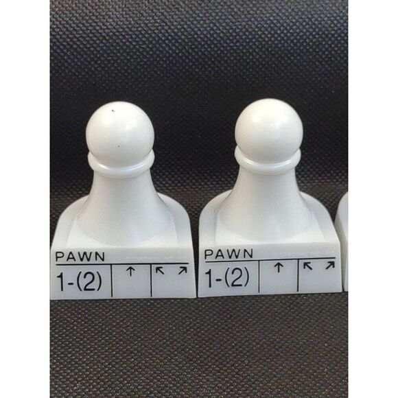 Chess Teacher Replacement White Pawn Chess Game Pieces lot of Four Pavilion 1992 - Picture 2 of 8